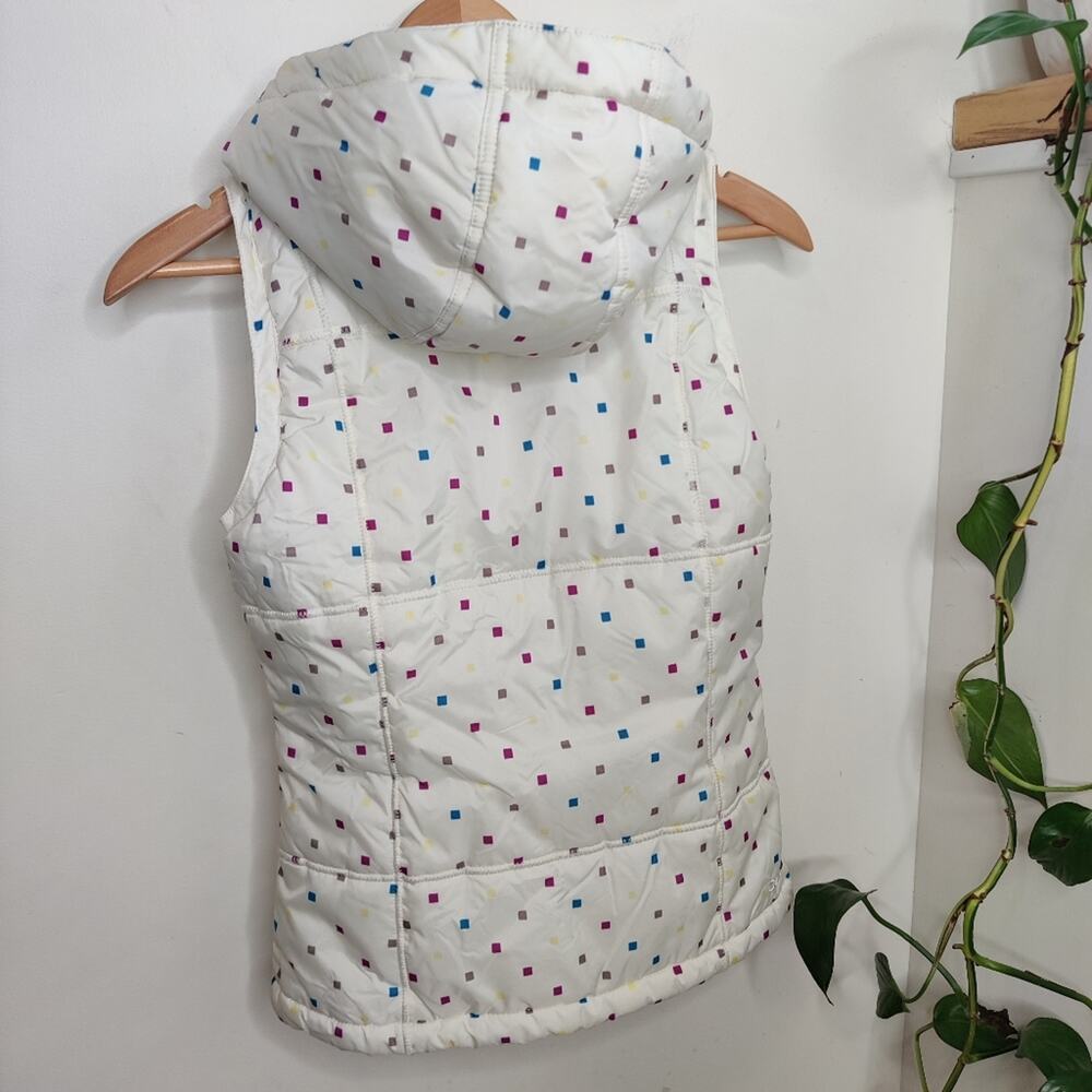 Burton Dryride White Square Polka Dot Print Insulated Puffer Vest Size XS - Picture 3 of 16